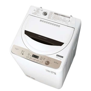 シャープ【SHARP】洗濯6.0kg 全自動洗濯機 ブラウン系 ES-GE6E-T 