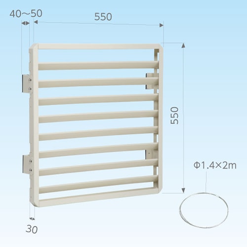 日晴金属【クーラーキャッチャー】風向ガイド　アイボリー　C-FG-AL★【材質：アルミニウム(＋鉄)】 日晴金属【クーラーキャッチャー】風向ガイド アイボリー C-FG-AL