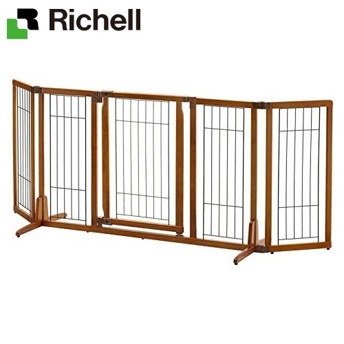 リッチェル ペット用木製ゲート ワイド 侵入禁止 ペットケージ Richell リッチェル【ペット用品】Richell 木製おくだけドア付ペットゲートH