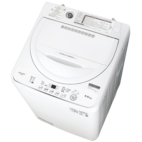 シャープ【SHARP】5.5kg 全自動洗濯機 ホワイト系 ES-GE5G-W【ESGE5GW】