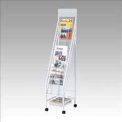 林製作所【AC】収納カゴ付きパンフレットスタンド　白 A-4958075076276★【YS-42】 林製作所【AC】収納カゴ付きパンフレットスタンド 白 A-4958075076276