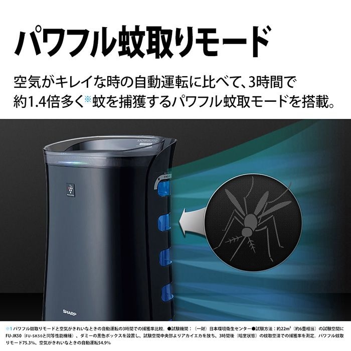 シャープ【プラズマクラスター7000搭載】蚊取り機能付き空気清浄機 
