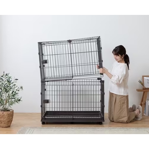 アイリスオーヤマ【ペット用品】コンビネーションサークル 2段セット P