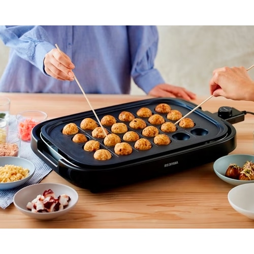 ホットプレート 網焼き風 (焼肉/平面/たこ焼き 24穴)