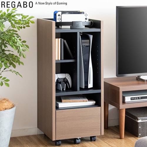 宮武製作所 ゲームラック REGABO(レガボ) GRK-003BR ブラウン ゲーム機ラック REGABO レガボ GRK-003-BR ブラウン PS5対応