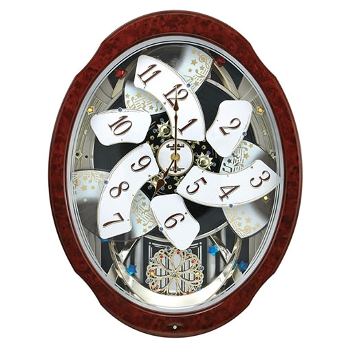 リズム【単一電池4本使用（別売）】電波アナログ掛け時計 スモール