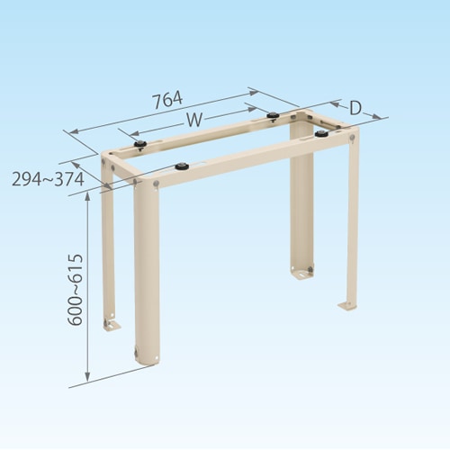 日晴金属【クーラーキャッチャー】伸縮フレーム架台 (平地置用) 600mmタイプ 使用荷重80kg 高耐食鋼板＋粉体塗装 C-NXS6【◆goシリーズ】 日晴金属【クーラーキャッチャー】伸縮フレーム架台 (平地置用) 600mm