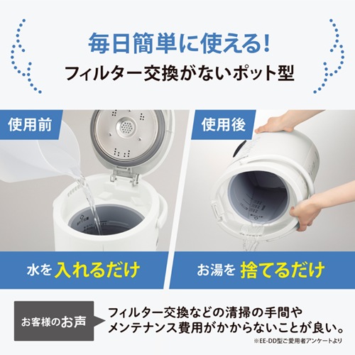 象印【ZOJIRUSHI】スチーム式加湿器 オフホワイト タンク容量1.8L 