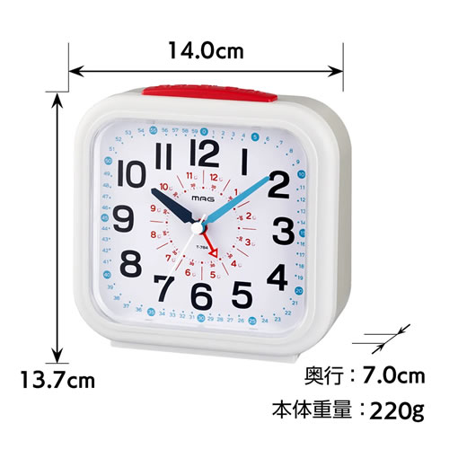 ノア精密【クロック】MAG 知育目覚まし時計 おきてよ～める ホワイト
