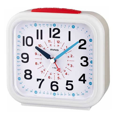 ノア精密【クロック】MAG 知育目覚まし時計 おきてよ～める ホワイト