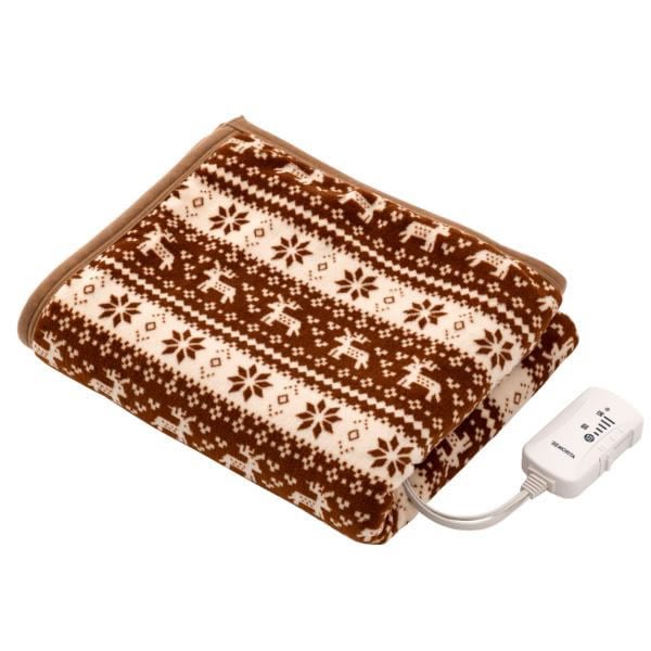 モリタ【暖房機器】電気ひざ掛け毛布 ブラウン 140×80cm TMB-H8014M