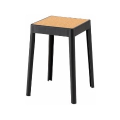 東谷【インテリア家具】スツール ブラック 完成品 W34×D34×H46cm PC