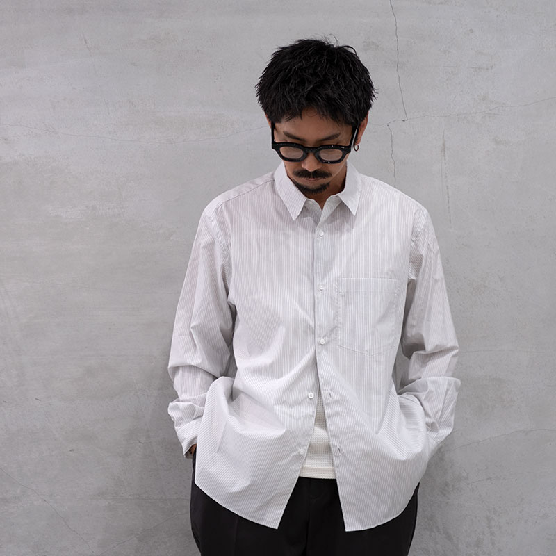 STILL BY HAND (スティルバイハンド）SH00221 Regular collarstripe shirt レギュラーカラーストライプシャツ