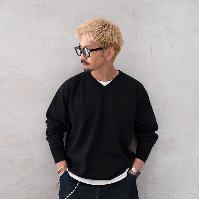 MANUAL ALPHABET (マニュアルアルファベット）MA-K-049 V neck pullover knit Vネックプルオーバーニット