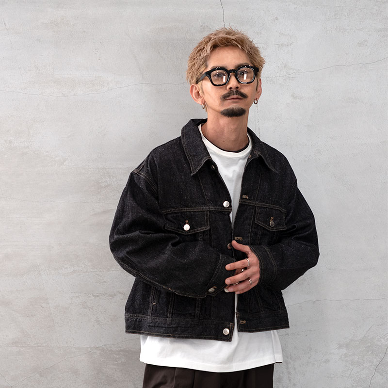 amne(アンネ) amn-BL-023 Nep denim 3rd jacket ネップ3rdデニムジャケット