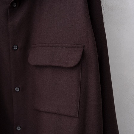 STILL BY HAND (���ƥ���Х��ϥ�ɡ�SH04254 OPEN COLLAR WOOL SHIRT �����ץ󥫥顼�����륷���