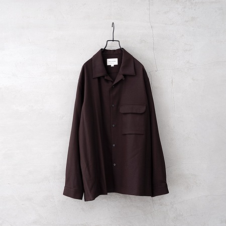 STILL BY HAND (���ƥ���Х��ϥ�ɡ�SH04254 OPEN COLLAR WOOL SHIRT �����ץ󥫥顼�����륷���