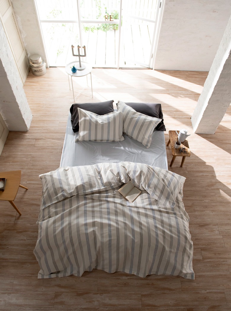 Fab the Home ウィッシュストライプ 枕カバー 50×70cm ストライプ ブルー 爽やか 北欧 ファブザホーム