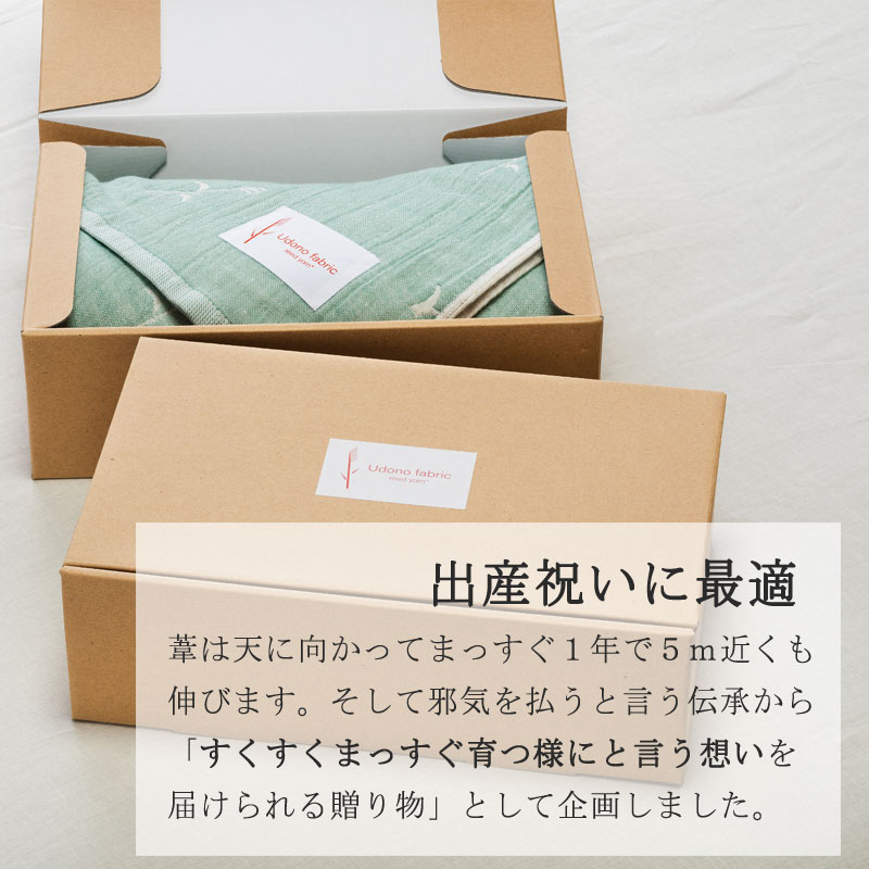 よしガーゼケット 95×120cm ハーフサイズ 葦 ヨシ 高槻 鵜殿 udonofabric ガーゼケット