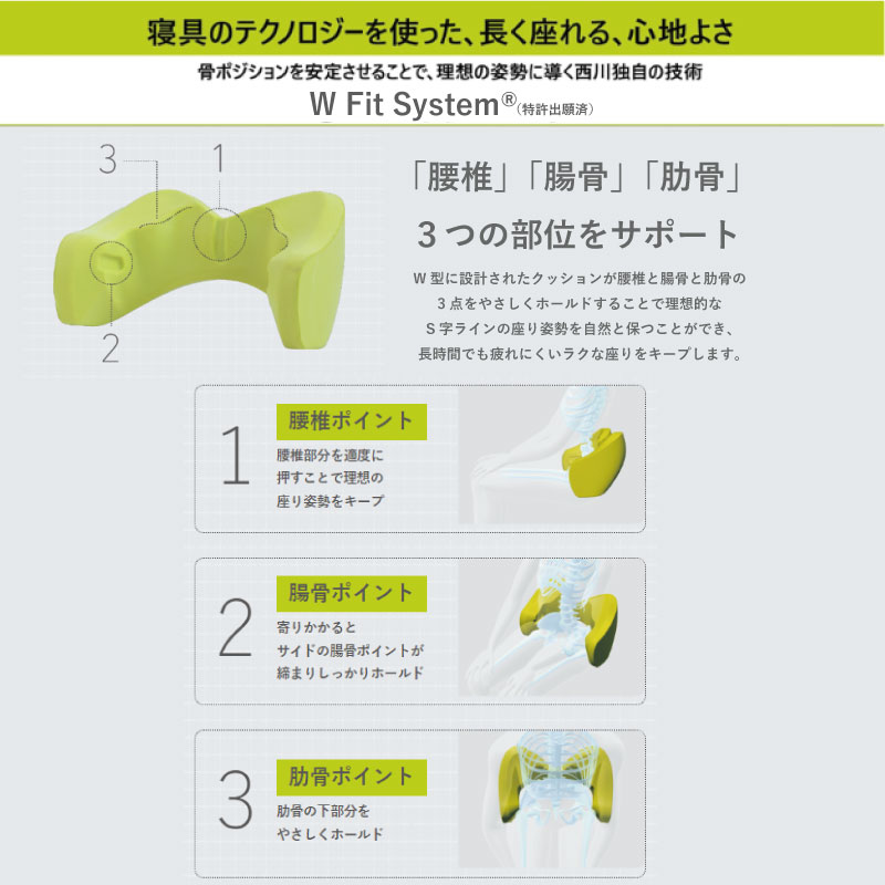 西川 骨盤サポートクッション keeps キープス ランバー コルセット 骨盤ケア クッション 座布団 美姿勢 姿勢保持