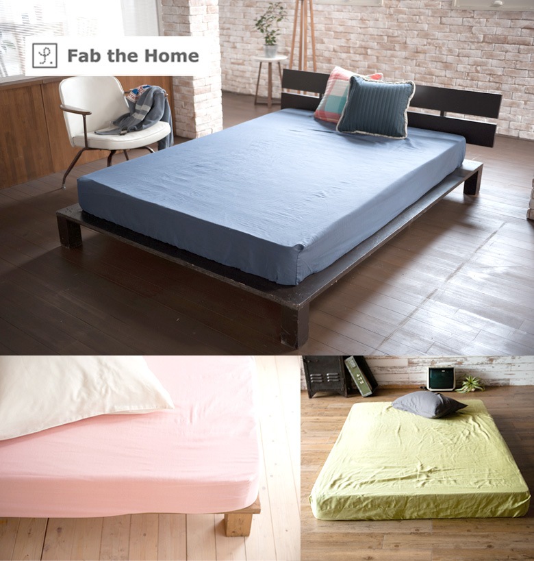 Fab the Home ダブルガーゼ ボックスシーツ ダブル 140×200cm ベッドシーツ 無地 綿100％ 日本製 シンプル ガーゼ ファブザホーム