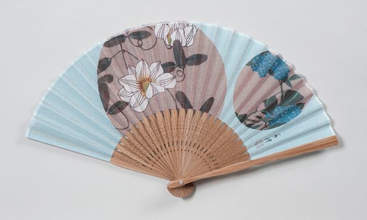 骨董　直筆　絵付け団扇　天崖 木版画のことなら『木版画 版元 芸艸堂 Woodblock print』