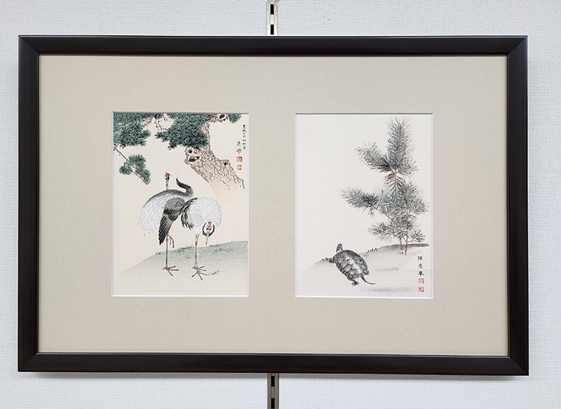 【真作】今尾景年/渓蔭群鳥図/掛軸/名家伝来/K-332　J 真作】今尾景年/渓蔭群鳥図/掛軸/名家伝来/K-332 J