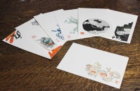 干支木版葉書　尾形光琳 「光琳新撰百図」　
