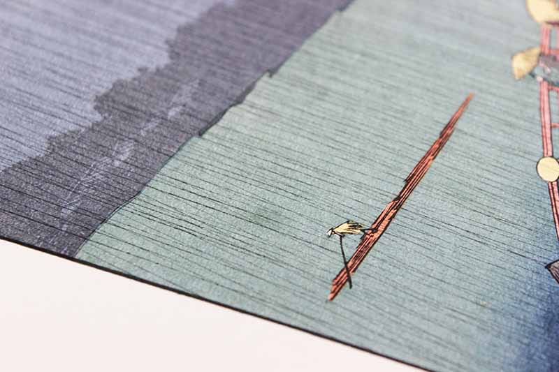 版画面 川面に色ムラ