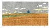 並木一 木版画 - Hill−1 wheat - Hajime Namiki Woodcut