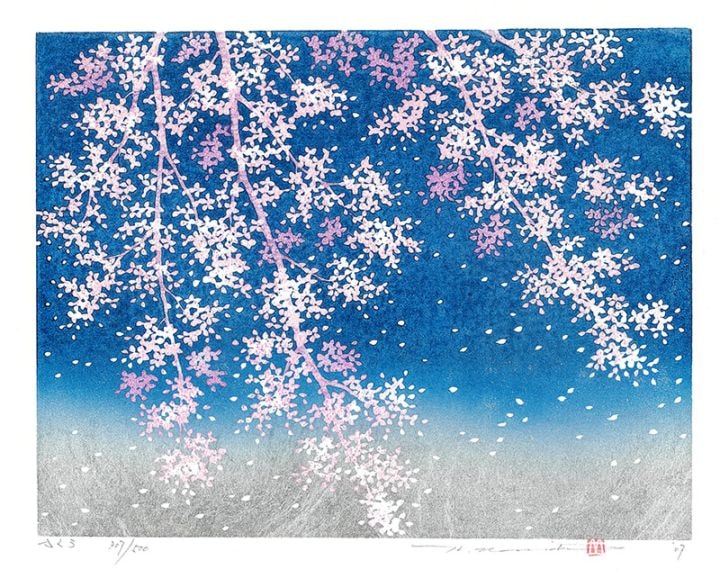 真作■木版画■並木一■『朝の光（樹の詩）』■ORIGINAL WOODBLOCK PRINT■ロス・カウンティ美術館蔵 木版画家 師:小倉茂■額付絵画　2ｄ 並木一「Tree Scene 60」木版画 絵画買取・販売の小竹美術