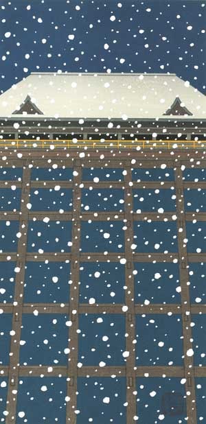 加藤晃秀 木版画 No17 雪舞台ーTeruhide Katoー