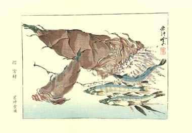 河鍋暁斎木版画ー筍