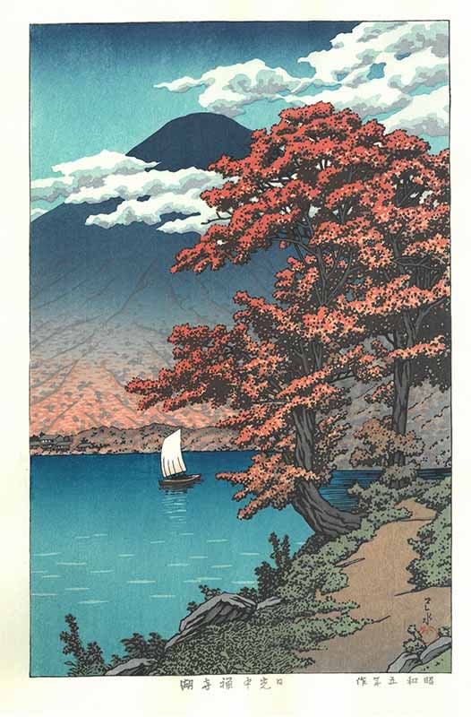 HKS-13  ÿǲ Hasui KAWASE Shin Hanga  Lake Chuzenji,Nikko  1930ǯ5ǯ