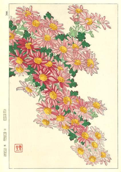 F036 菊 花版画 Flower Woodcut ‐Chrysanthemum ‐