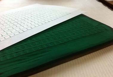 古い原稿用紙の板木 古い原稿用紙の板木