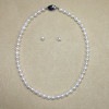 真珠ネックレス＋イヤリング(ピアス)セット7.5〜8.0mm