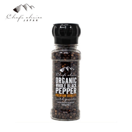 シェフズチョイス Chef's Choice オーガニックブラックペッパー 100g ミル付