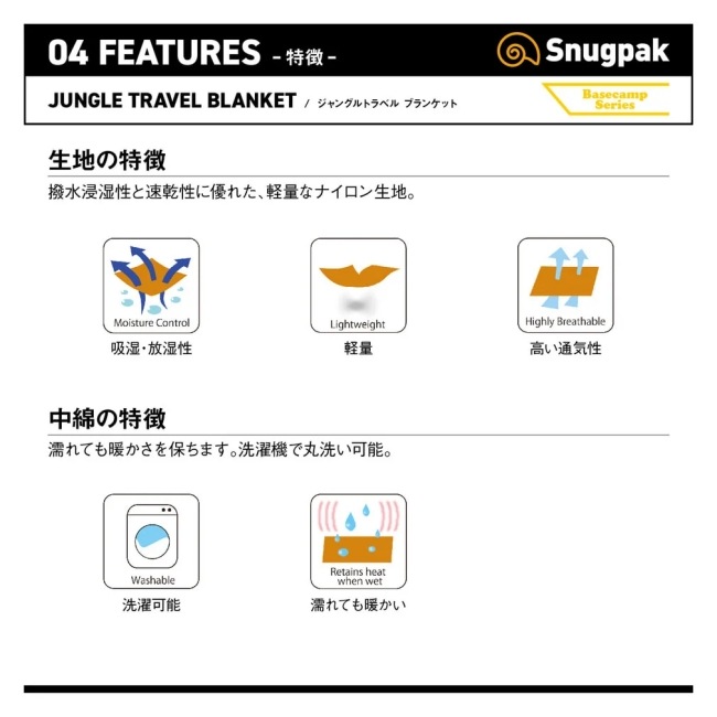 ���ʥ��ѥå� Snugpak ����󥰥�ȥ�٥�֥�󥱥å� Jungle Traavel Blanket