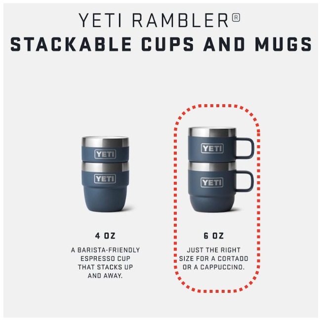 �����ƥ� YETI  ���֥顼 6���󥹥����å��֥�ޥ� 2�ѥå� RAMBLER 6oz Stackable Mugs 2PK