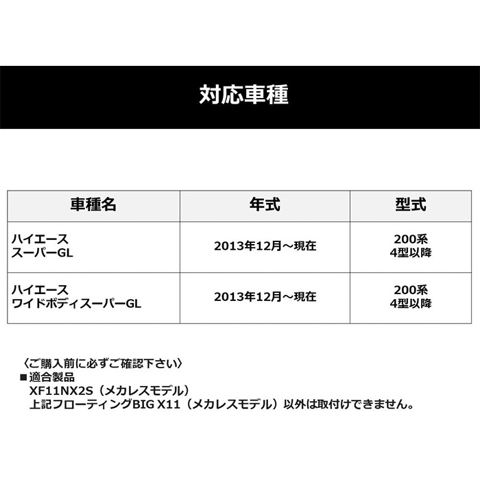 RP-PF11NX2S-HI200SGL アルパイン ハイエーススーパーGL専用 パーフェクトフィットビッグX 11取付けキット ALPINE