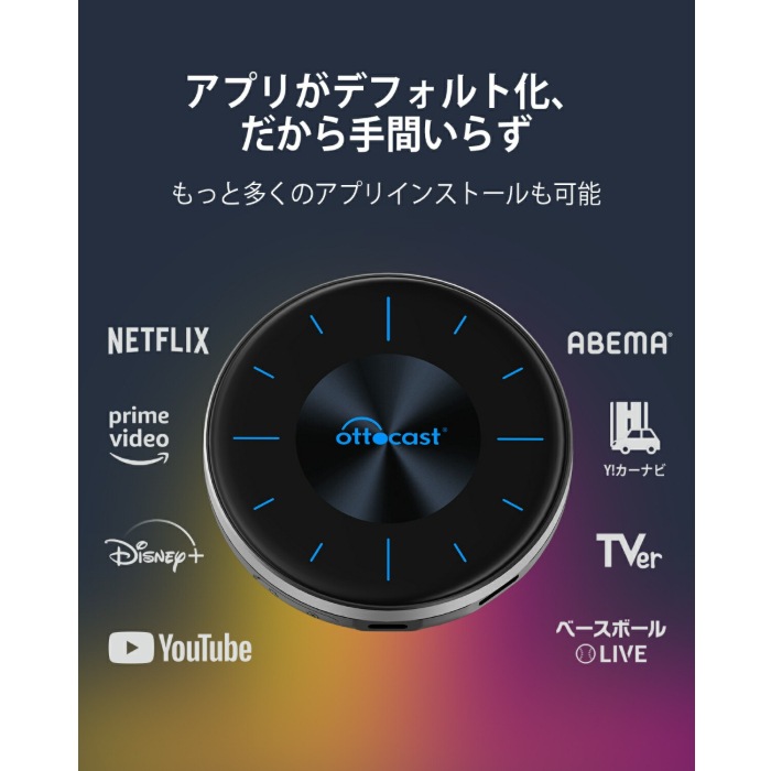 PCS46 オットキャスト OttoAibox P3 有線CarPlay搭載車用アクセサリ