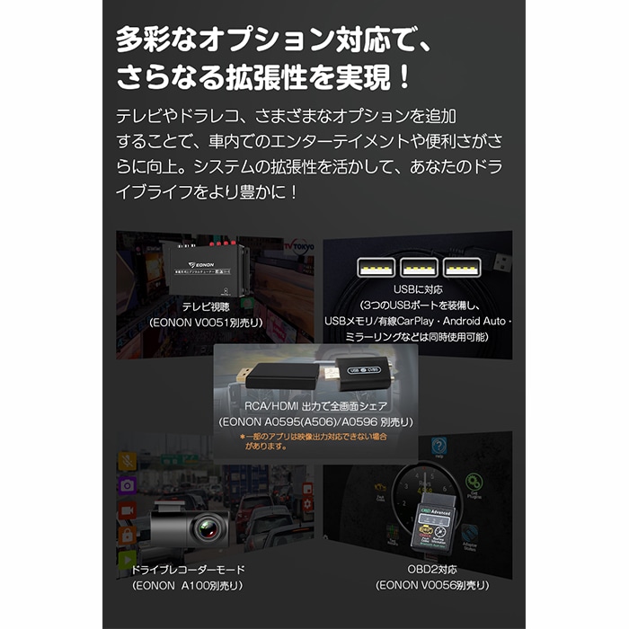 UX7AJ-PLUS+V0056 EONON ディスプレイオーディオ OBD2セット 10.1
