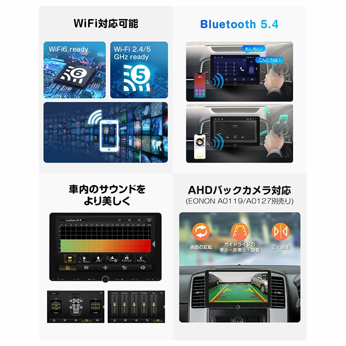 UX7AJ-PLUS+V0056 EONON ディスプレイオーディオ OBD2セット 10.1