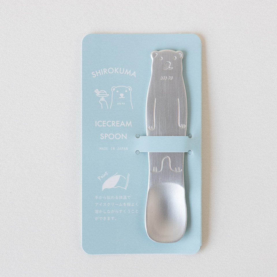 新潟県燕市 ジェラートスプーン シロクマ (オリジナルロゴ入り)  アイスクリームスプーン