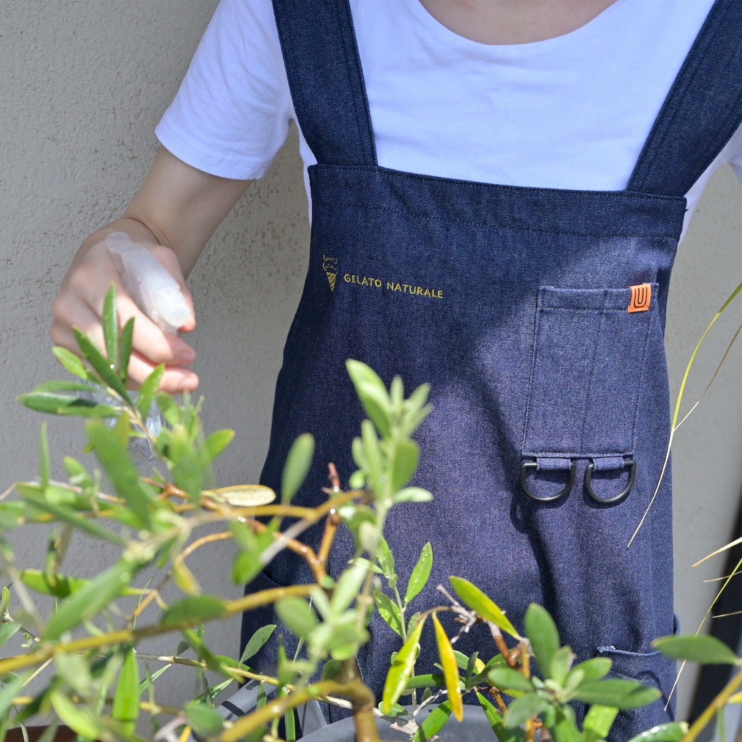 デニムエプロン インディゴ 8.5oz 日本製 綿100% 男女兼用 アウトドア