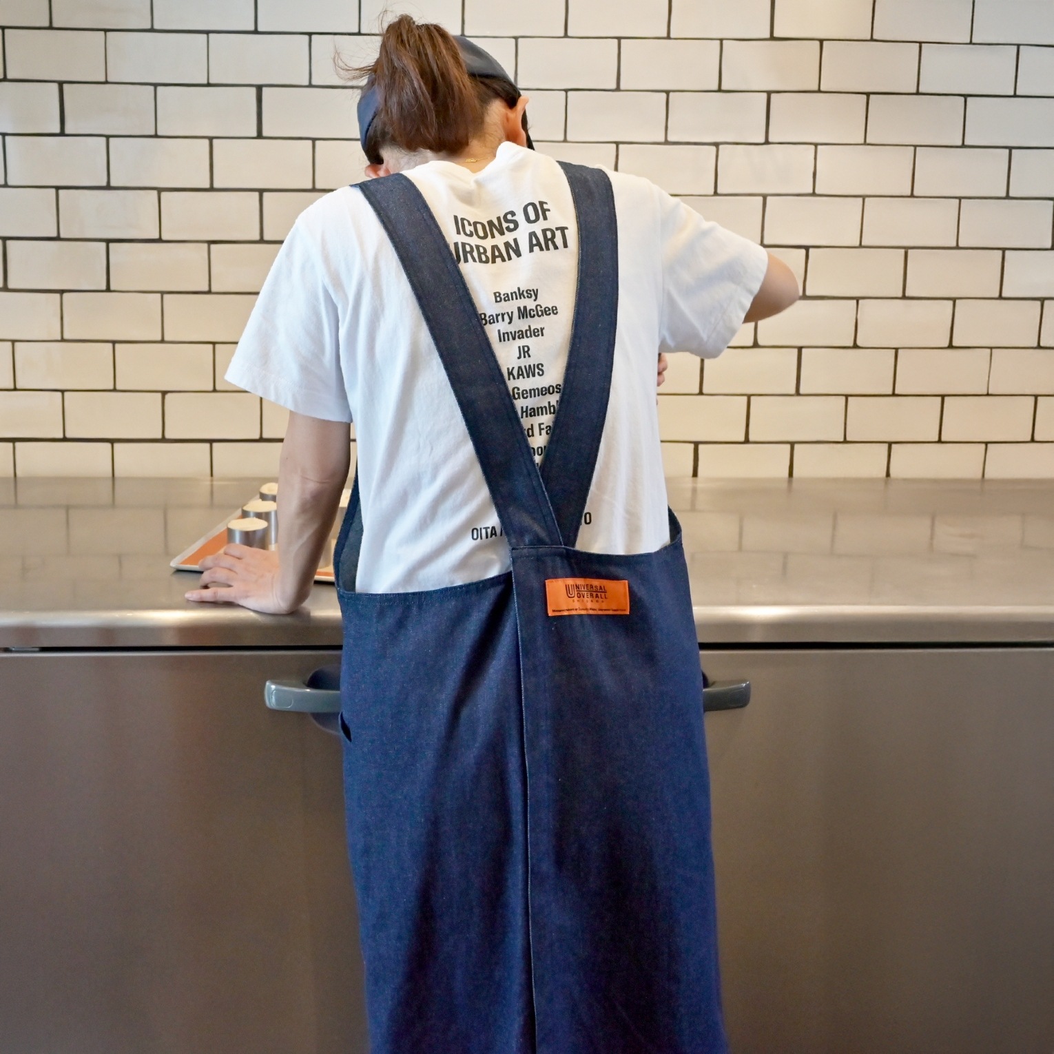 デニムエプロン インディゴ 8.5oz 日本製 綿100% 男女兼用 アウトドア