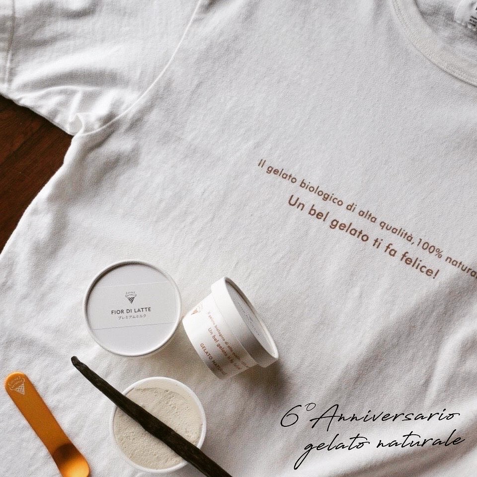 GELATO NATURALE オリジナル リサイクルコットン Tシャツ プレミアムミルク