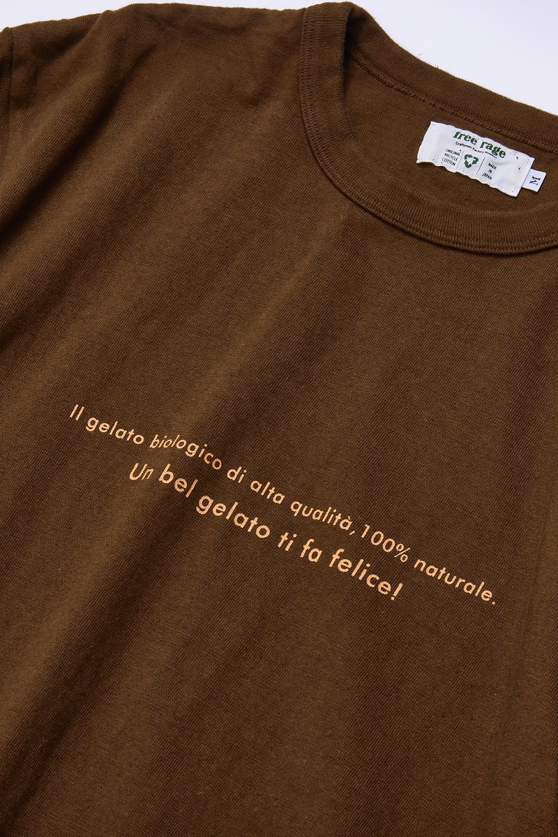 GELATO NATURALE オリジナル リサイクルコットン Tシャツ チョコレート