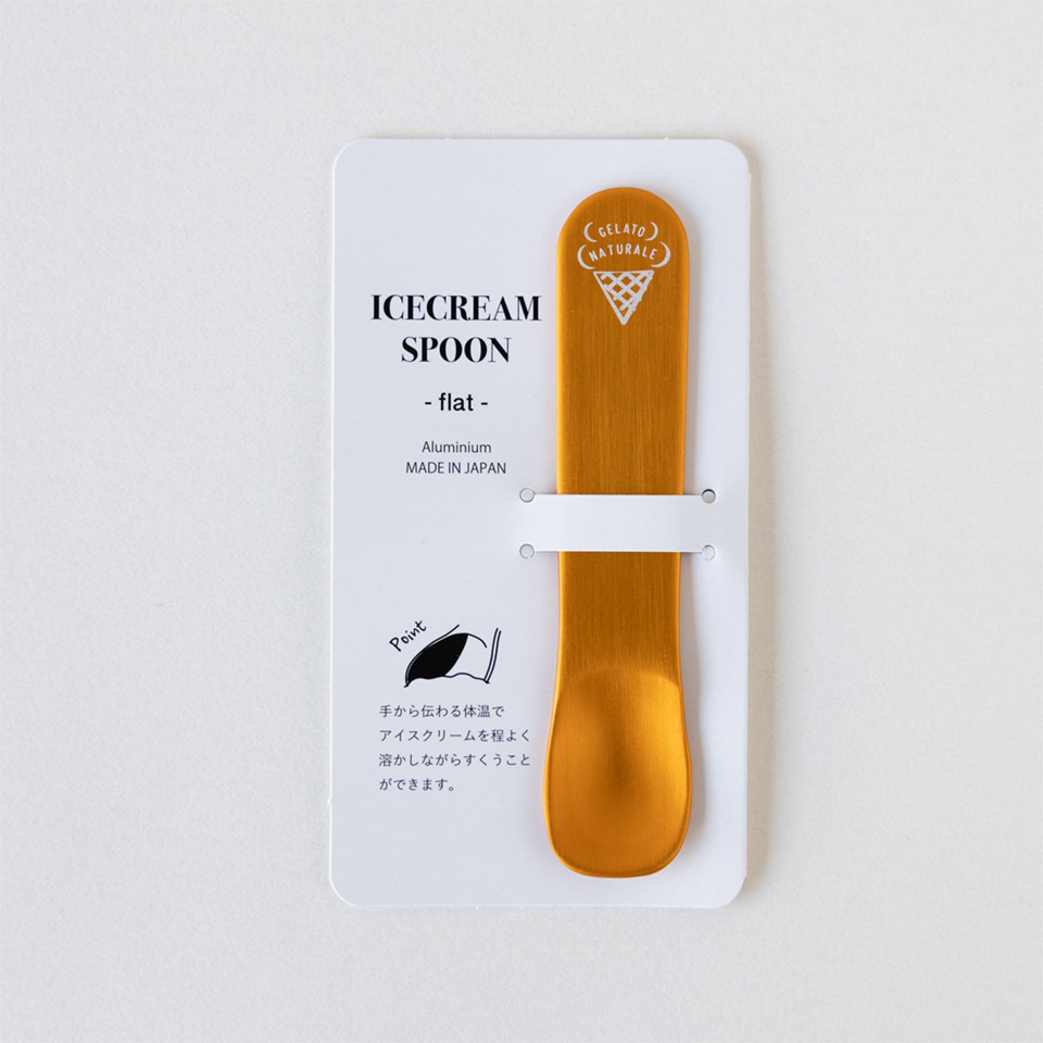 新潟県燕市 ジェラートスプーン オレンジ (オリジナルロゴ入り)  アイスクリームスプーン